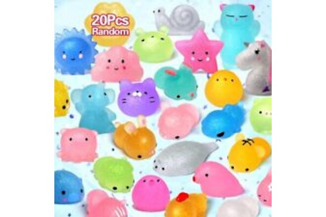Mochi Animal Squishies Toys 2Nd Generation Glitter Mochi Squishy 20Pcs Random Ka