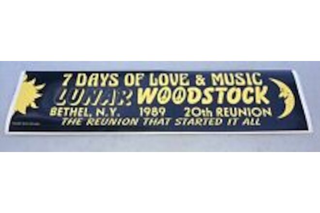 VINTAGE 1989 WOODSTOCK BETHEL NY 20th REUNION BUMPER STICKER ORIGINAL VERY RARE!