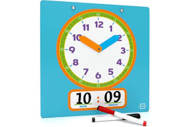 Scribbledo Writable Dry Erase Learning Clock for Kids Write & Wipe Demonstration