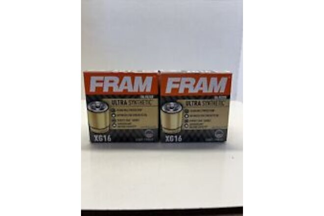 Lots Of 2 FRAM Ultra Synthetic Automotive Replacement Oil Filter, XG16