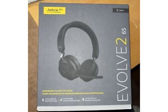NEW Jabra Evolve2 65 - UC USB-C Stereo Wireless Bluetooth Headset - Black