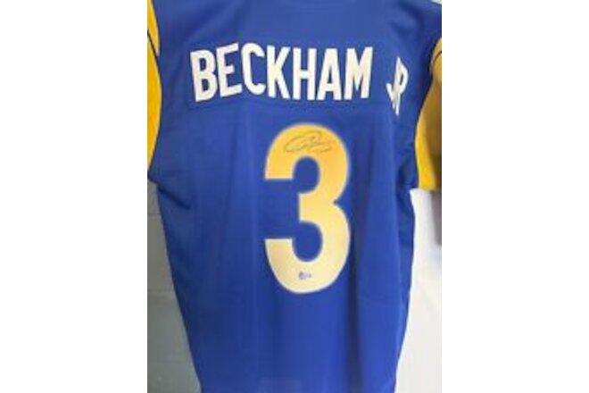 Odell Beckham Jr. Los Angeles Rams Custom Home Autographed Jersey BECKETT CERT