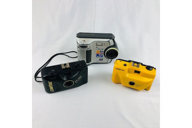 Vintage 3 Camera Bundle | Camtec Sony Ultronic | Design 80s 90s Display Lot