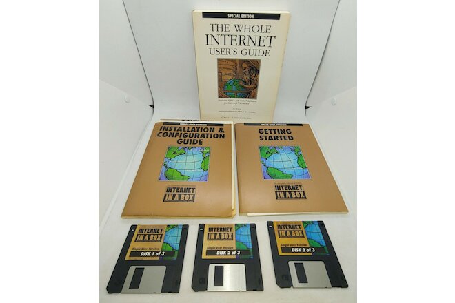 Vintage Internet In A Box and The Whole Internet User's Guide Lot