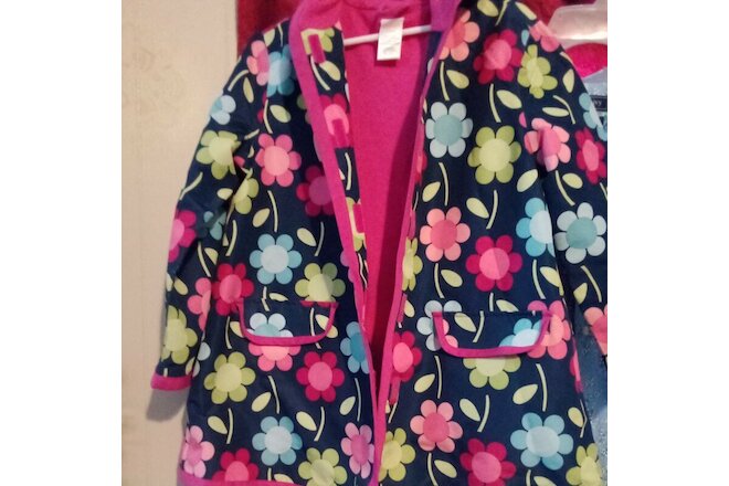 ~Gymboree~ Girls Size Small 5 6 PREP SCHOOL Flower Raincoat Rain Jacket