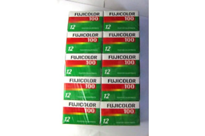 Fujicolor 35mm Film 100 ASA 12 Exposure Fuji Color Print 10 NEW Rolls Expired