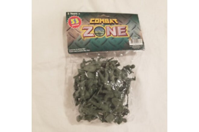 Vintage Combat Zone Toy Soldiers 53 Pieces #742940 Army Green