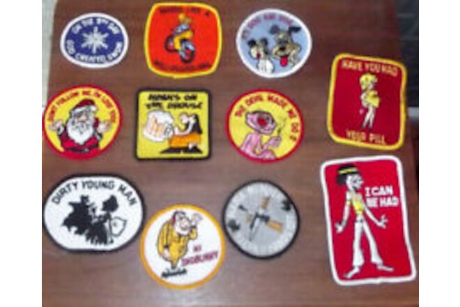 VINTAGE EMBROIDERED PATCHES, FUNNY, HIPPIE, 70'S  Snowboard Ski Snow Machine
