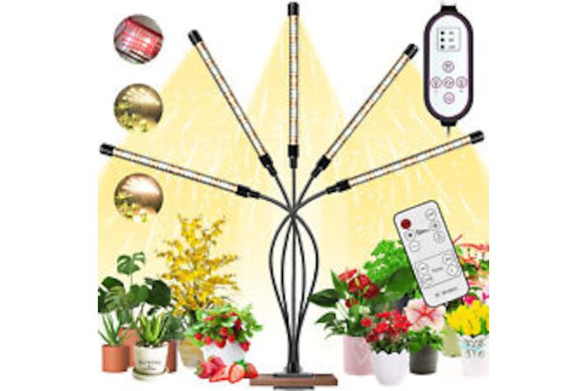 1/2/3/4/5 Head LED Plants Grow Light for Indoor Veg Growing Lamp Full Spectrum