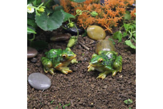 Frog Statue Environment-friendly Handmade Fairy Garden Frog Statue Green