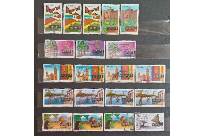 Mexico 1993 1996 20 Stamps lot tourism in Mexico used as seen combine shipping