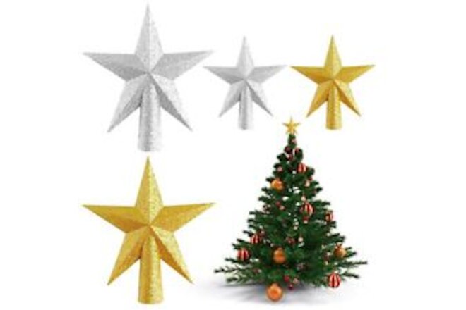 Glitter Mini Christmas Tree Topper, Small Christmas Tree Decoration Treetop f...