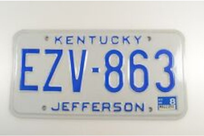 1998 Kentucky Jefferson County License Plate # EZV-863 - 1998 Decal