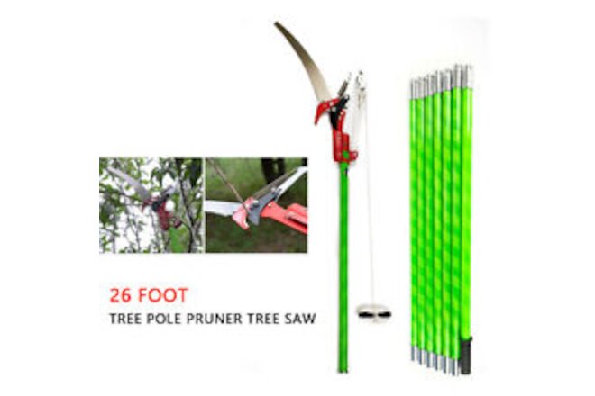 26 Foot Tree Pole Pruner Tree Saw Extendable Branch Cutter Pruning Pruner Tool