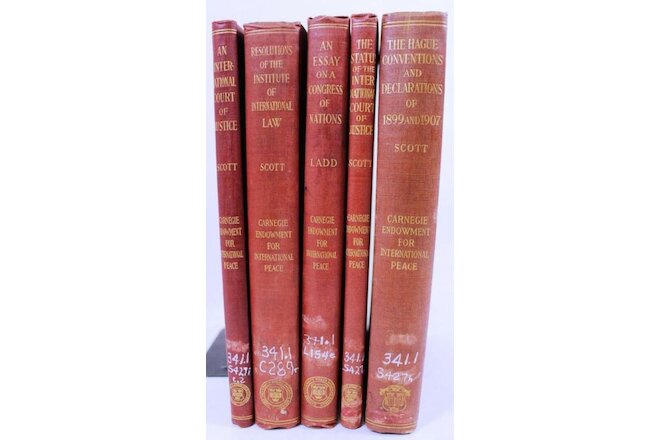 Lot of 5 Carnegie Endowment for International Peace by James Brown Scott