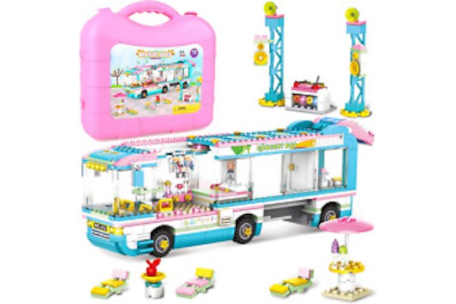 Building Block Set for Girls 8-12 and Friends Music City Bus Pop Star Car Bui...
