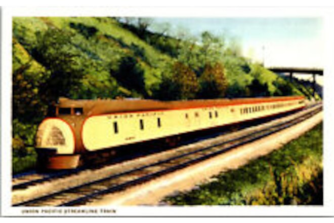 The Streamliner Union Pacific Railway Postcard Train Engine Railroad Reprint