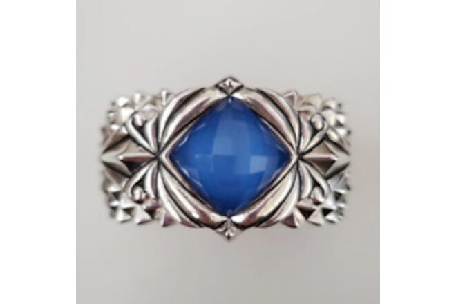Stephen Webster Sterling Silver Superstud Blue Agate Doublet Cuff Bracelet