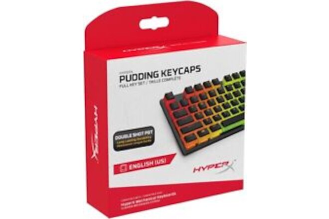 HyperX Black Keycaps Set PBT Backlit 104 Keys for Mechanical Keyboard Pudding
