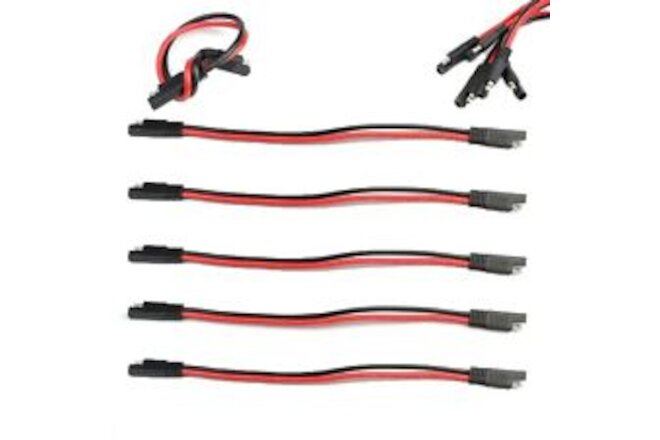 5 Pack 12GA 2 Pin Quick Disconnect SAE Connector Cable for Motorcycle Boat Car