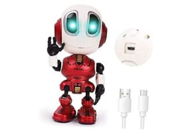 Stocking Stuffers, Rechargeable Talking Robots for Kids, Mini Robot Toys Red