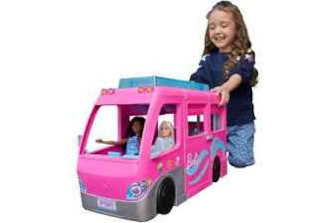 Barbie Camper Playset, DreamCamper Toy Vehicle with 60 Accessories