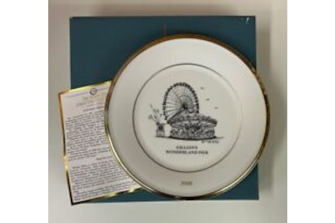 Lenox OCEAN CITY NJ Plate 2000 Gillian’s Wonderland Pier - Marian Talese Gold