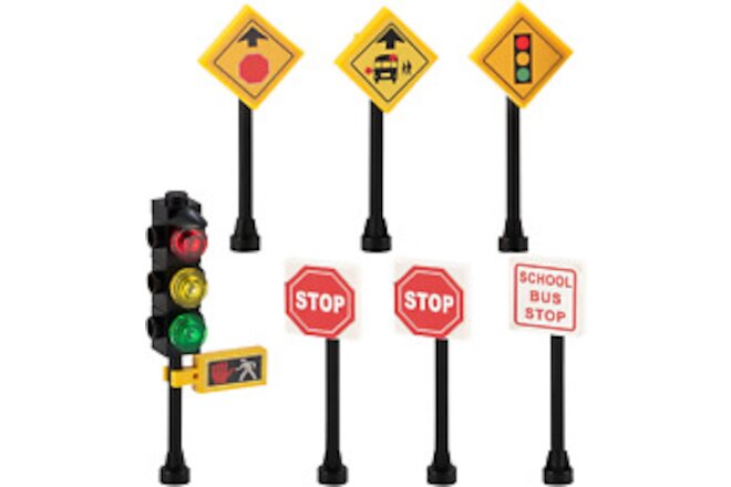 Road Signs & Traffic Lights Building Bricks Play Set Toys Living Traffic Toy ...