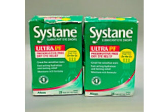 Systane ULTRA PF LUBRICANT EYE DROPS !Damaged Boxes! 25 Vials x 2PK Exp 12/23+