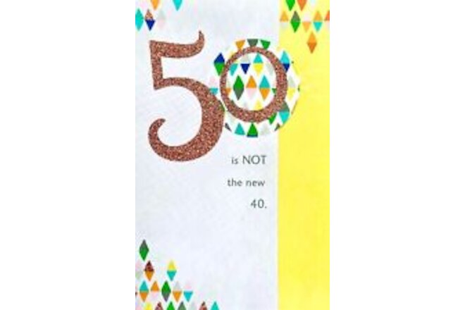 Funny 50TH BIRTHDAY Card FOR FIFTY YEAR OLD, Glitter 50 by American Greetings +✉
