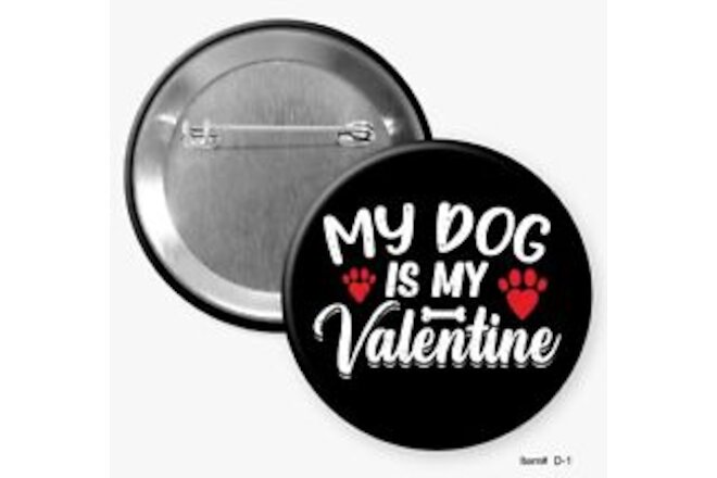 Two I Love Dogs 2.25" Pinback Buttons /Hommel's Buttons Online Store