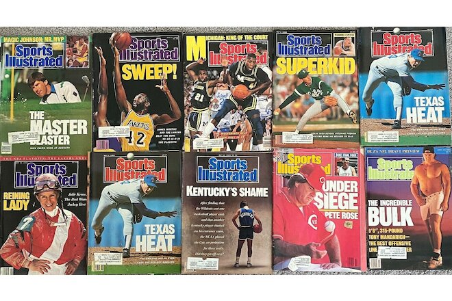 Sports Illustrated April - June 1989 LOT 10 Vintage Issues (sold as LOT or solo)