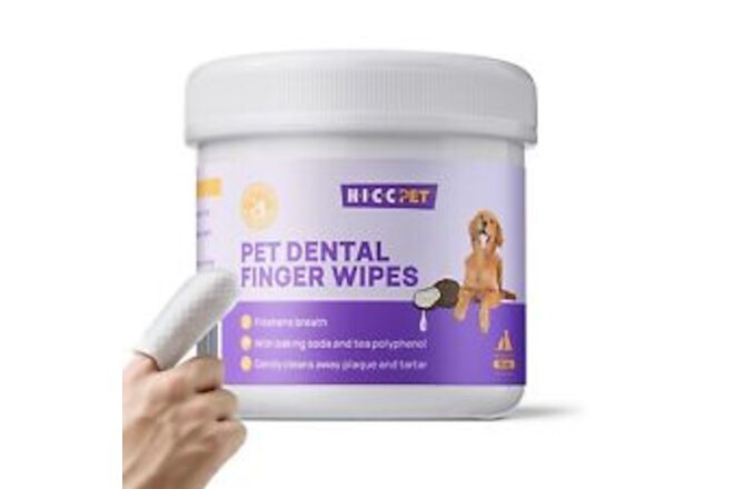 Teeth Cleaning Wipes for Dogs & Cats, Remove Bad Breath by Removing Plaque an...