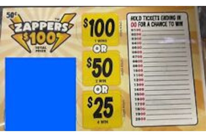 NEW pull tickets Zappers .50  Flash- Seal Card Tabs