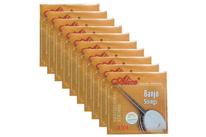10Sets Alice Banjo Strings Coated Copper Alloy Wound ADGC 4 Strings Set AJ04