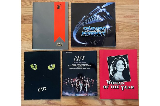 4 Musical Theatre Programs & Cats Book, Miss Saigon, Starlight Express, Cats +