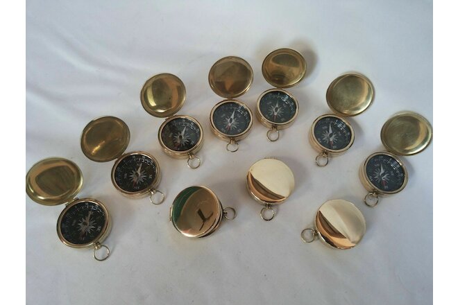 Brass Vintage Lid Compass 45mm Lot Of 10 Pcs Marine Collectible Decorative GIFTS