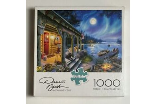 Buffalo Games Darrell Bush Moonlight Lodge 1000 Piece Puzzle New! #91210