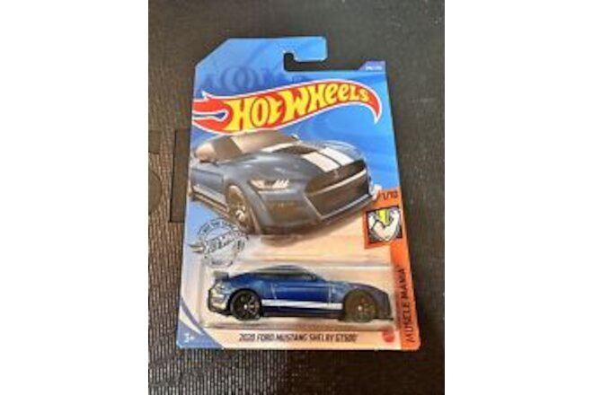 Hot Wheels MUSCLE MANIA 2020 Ford SHELBY Mustang GT-500 Blue INTERNATIONAL CARD