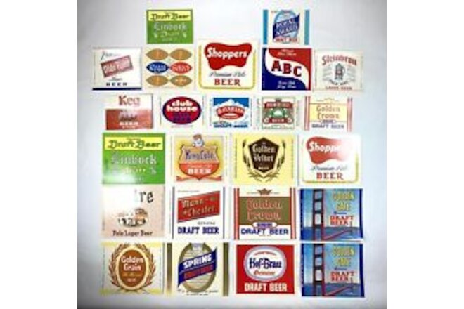 BEER BOTTLE LABELS Lot of 24 Maier Brewing Co. Los Angeles CA NEW!