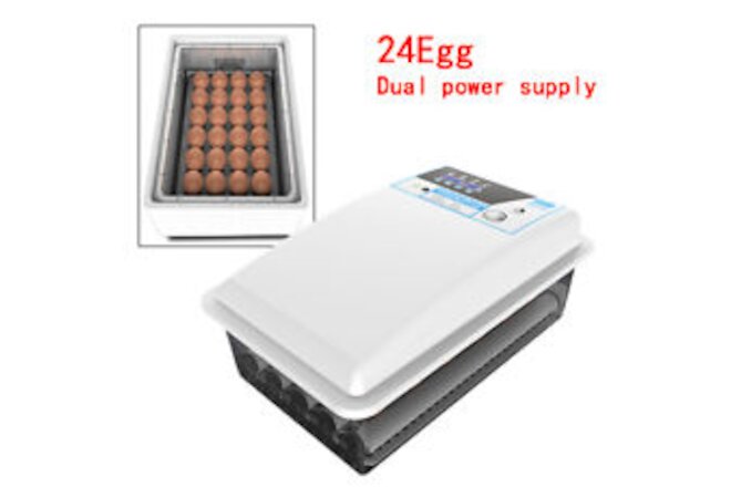 24 Eggs Digital Incubator Fully Automatic Turning Humidity Control Chicken Duck