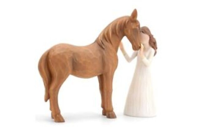 Horse Gifts for Girls Women - Girl Embraces Horse Figurine Gifts for Horse