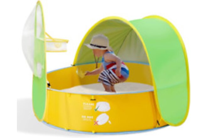 Baby Beach Tent, 50+ UPF Pop up Pool Tent Sun Shelter, Kids Ball Pit Tent Bab...