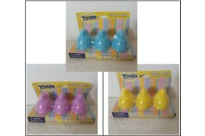 Easter Spring Basket Filler Toy PEEPS Bubble Chicks 3 Pack Blue-Purple-Yellow