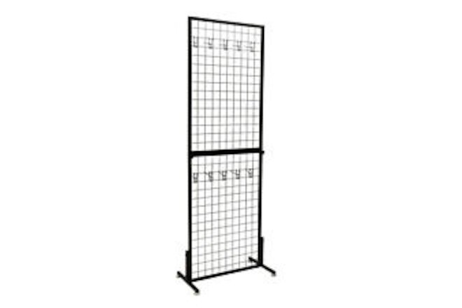 2*2 Inch Foldable Wire Grid Panel Display Rack With 10 Hooks For Craft Art Show
