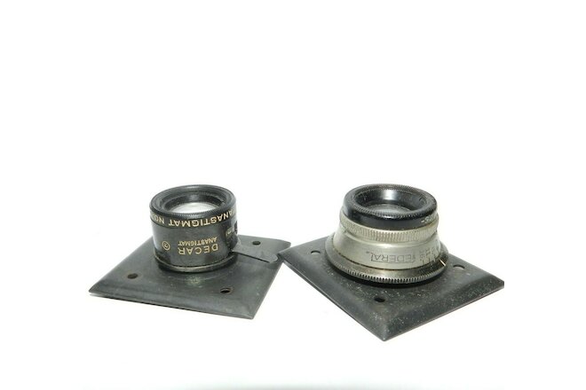 Federal Anastigmat lens 3.5" Decar lens no. 1430 and 1425