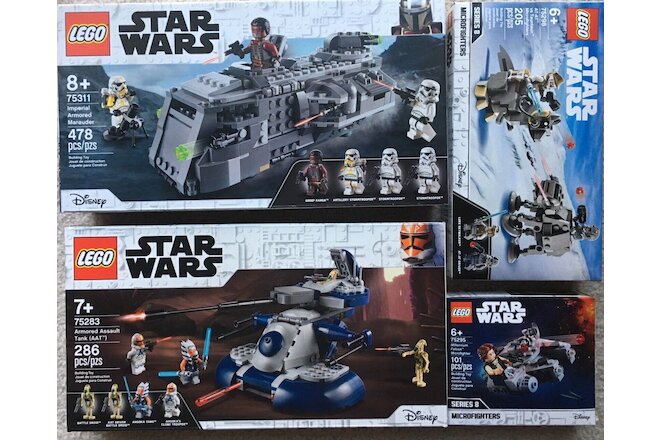 Lot of 4 LEGO STAR WARS imperial Armored Marauder 75311 Assault Tank 75283 more!
