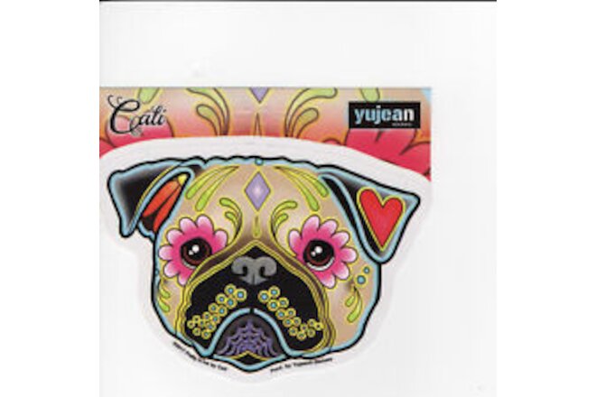 Decal, "CALI'S PUG" Weather resistant, extra long lasting decal, JA740