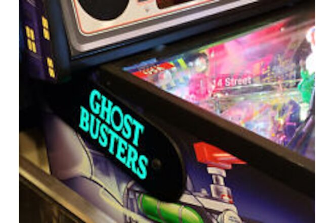 Ghostbusters Stern Pinball Lighted Magnetic Hinge Cover Mod-Green- Text Edition