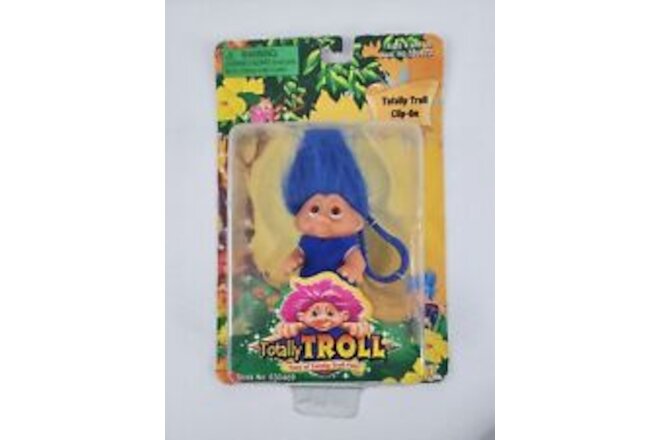 2001 TOTALLY TROLL CLIP ON 3" Dam Norfin Troll Doll NEW IN PACKAGE Blue